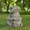 Glitzhome® 16.75" Faux Concrete Zen-Style Frog Garden Statue
